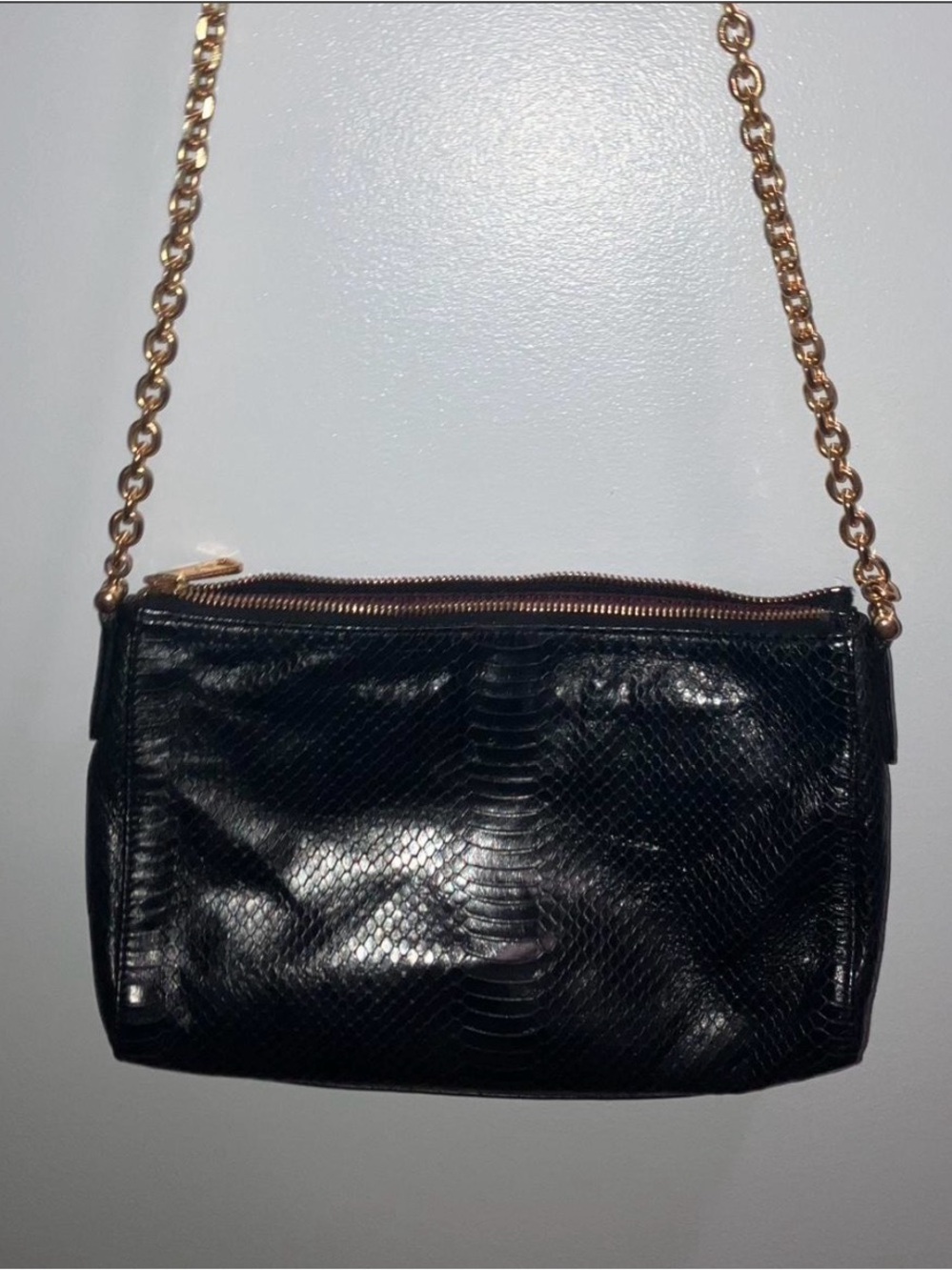 Ralph Lauren Snake Leather Chain Shoulder Bag